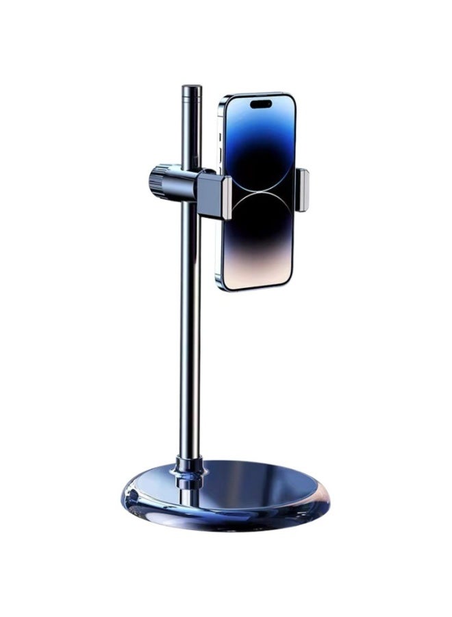 Sisily Heavy Duty Retractable Phone Stand, Multi-Angle Adjustable Desktop Holder, 20cm Folded / Up to 30cm Extended, Stable Anti-Tip Metal Base, One-Click Portrait/Landscape, Fits Most Phones & Small Tablets, Black - Image 2